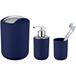 Wenko - lot de r�cipients � brosse, distributeur de savon, panier de bain brasil bleu fonc�