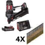 Lot senco: cloueur fusion f - 35xp + 2 batteries 4ah + 4 packs de clous 70mm acier clair - senco - b4 ...