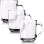Lot de trois verres avec anses - verre epais passe au micro ondes