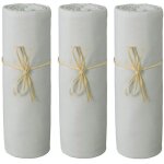 Lot x3 draps housse b�b� 60x120 cm - gris perle - 100% jersey bio