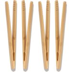 Lot de 4 pinces � toast en bambou de 18 cm, pinces � grille - pain en bois avec design antid�rapant, ...