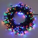 Chaine chaine 4, 8 mt se'rie 120 lumie'res de noel led 5 mm multicolore reflex rgb avec 8 jeux lumineux ...