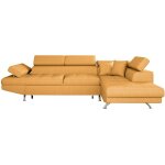 Loungitude - canap� d'angle rio convertible avec coffre en tissu - angle droit, jaune ocre