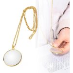 Loups monocelles, petite mini magnifying glass portable, loupe monocle 5x en m�tal avec collier, lentille ...