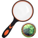 Loupe 10x, loupe de lecture portative de 100 mm / 4 pouces avec poign�e en caoutchouc souple antid�rapante ...
