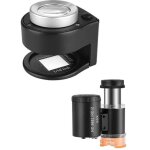 Loupe 30x et mini microscope 60x, loupe de bureau portable en m�tal, loupe pliante pour couture