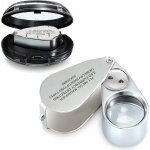 Loupe 40x loupe de bijoutier illumin�e en m�tal loupe de bijoux loupe de bijoux de poche pliable avec ...