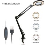 Loupe loupe avec clip led grossissement 5x luminosit rglable dimmable 3 couleurs changement de temprature ...