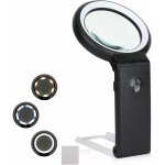 Loupe eclairante, loupe  main sur pied 6x 25x avec lumire 8 led, lampe loupe  intensit variable, ...
