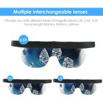 Loupe frontale grossissante 1, 5 / 2, 5 / 3, 5x avec plusieurs lentilles pour la r�paration de bijoux, ...