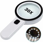 Loupe de lecture, loupe 30x avec 12 led lumi�re - loupe de lecture lumineuse pour personnes �g�es - pour ...