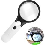 Loupe de lecture 3x 45x, loupe portative avec 3 lumires led, loupe avec lumire, loupe de lecture claire ...