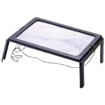 Loupe de lecture avec 4 lumires led, grossissement 3x clairage loupe rectangulaire a4 avec lampe loupe ...