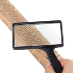 Loupe de lecture rectangulaire portative 5x, manche en plastique, loupe 100 x 50 mm, navigation, livres, ...