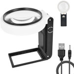 Loupes avec lumi�re et support, loupe lumineuse 10x 25x, grande loupe sur pied avec 8 lumi�res led pour ...