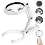 Loupe � main, 5x 11x loupe de table avec support pliable, pour bureau, bijoux, journaux, lecture, montre ...