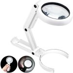 Loupe � main, 5x 11x loupe de table avec support pliable, pour bureau, bijoux, journaux, lecture, montre ...