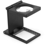 Loupe pliante, grossissement 10x, mini loupe  main portable triple pliante avec chelle, verre en alliage ...