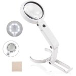 Loupe de poche 5x 11x avec clairage sur pied et 8 led, loupe de lecture, loupe de table avec pied pliable, ...