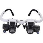 Loupe r�glable t�te de t�te de t�te loupe avec lumi�re led 8 x 15 x 23 x lunettes jumelles loupe mains ...