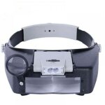 Loupe serre - t�te pour horloger, bijoutier, lecture, mains libres avec �clairage led, gris