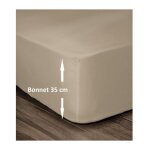 Les tendances - lovely home drap housse 100% coton 140x190cm - bonnet 35cm - beige