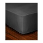 Lovely home - drap housse 100% coton 90x190x30 cm gris fonc�