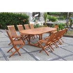 Concept - usine - table de jardin ovale 10 places et 10 chaises en teck huilé lubok Concept - usine - table de jardin ovale 10 places et 10 chaises en teck huilé lubok