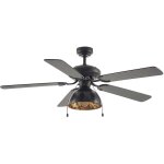 Lucande ? ventilateur de plafond silencieux 130 cm ? 5 pales noires ? �clairage int�gr� avec abat - jour ...