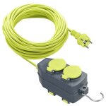 Luceco - rallonge de 15 m�tres avec support 4 prises schuko ip44 16a