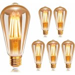 Lucky - 88 - ampoule filament led e27 st64 4w 2200k blanc chaud, r�tro edison ampoules vintage antique ...