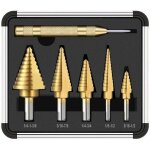 Lucky - 88 - foret �tag�, 5pcs titane set de foret fraises avec poinon central automatique, rev�tement ...