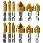 Lucky - 88 - fraise � chanfreiner metal 12 pcs queue hexagonale poinon de centrage automatique forets ...
