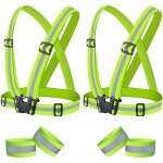 Lucky - 88 ? gilet de s�curit� r�fl�chissant haute visibilit� ? 2 gilets + 4 bracelets ? r�glable �lastique ...
