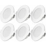 Lucky - 88 - spot led encastrable ultra - plat 6w led spot 230v ip44 blanc chaud lot de 6 lampes led ...