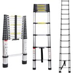 Lucn - 4, 4m �chelle t�lescopique en aluminium echelle pliable extension portable echelles haute qualit� ...