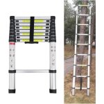 Chelle t�lescopique en aluminium, �chelle pliable et d�ployable multiusage, mod�le portable, 2, 6 m de ...