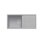 Luisina - evier granit gris mtal maestoso 1 grand bac 1 gouttoir