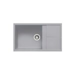 Luisina - evier granit gris mtal maestoso 1 grand bac 1 petit gouttoir