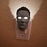 Lumire de crne humain, lampe de nuit de crne d halloween faite  la main unique, prise de crne de ...