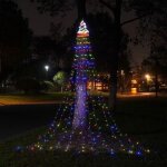 Lumires de dcoration de jardin, lumires led en cascade pour sapin de nol avec tlcommande, lumires ...