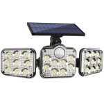 Lumires extrieures solaires avec capteur de mouvement 3 modes d'clairage, lumires extrieures alimentes ...
