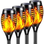 Lumi�res flamme solaire exterieure, 4pcs 12 led lampe solaire flamme torche jardin exterieur �tanche ...