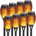 Lumi�res flamme solaire exterieure, 8 pi�ces 12 led lampe solaire flamme torche jardin exterieur �tanche, ...