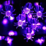 Lumires halloween en forme d'araigne 20ft, 40 leds, violettes, dployables en suspension, tanches, ...
