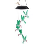 Lumière de jardin en forme de carillon solaire au motif de colibri, led multicolore en dégradé, pour ... Lumière de jardin en forme de carillon solaire au motif de colibri, led multicolore en dégradé, pour ...