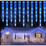 Lumi�res led m�t�ore 8 gla�ons 50 cm - lumi�res bleues, pluie de m�t�ores avec possibilit� de combiner ...