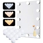 Lumire de miroir, natseekgo 12 ampoules hollywood kit de lumire led dimmable lampe pour miroir cosmtique ...