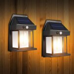 Lumieres solaires exterieur, 2 pack lanterne murale �tanche ip65 avec d�tecteur de mouvement & 3 modes ...