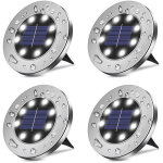 Lumi�re solaire ext�rieur, 4 pi�ces lampe solaire au sol jardin blanc, 8 led etanche ip65 spot solaire ...